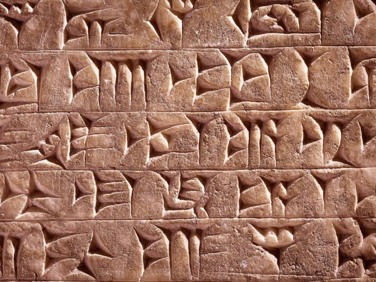 Fragment pisma klinowego. Obrazek w artykule Pismo klinowe - wszystko o piśmie klinowym. Odkrywamy tajemniczą historię pisma klinowego